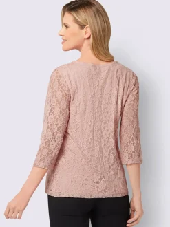 T-shirt en dentelle dentelle florale
