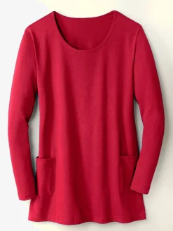 T-shirt long femme avec poches