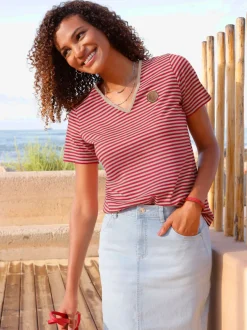 T-shirt rayé pur coton