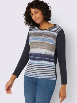 T-shirt avec un imprimé tendance et manches longues