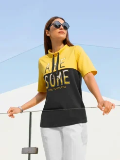 T-shirt à col montant 50% modal (tencel)