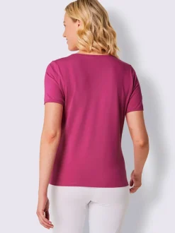 T-shirt col rond et manches courtes en coton extensible logo imprimé