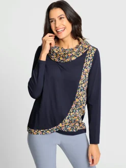 T-shirt à col roulé 50% coton et 50% modal
