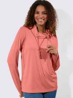 T-shirt à col roulé jacquard en jersey tendance