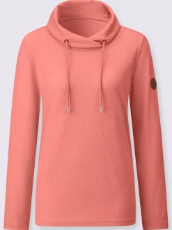 T-shirt à col roulé jacquard en jersey tendance