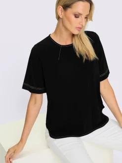 T-shirt coutures contrastées
