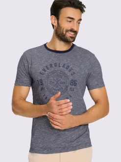 T-shirt empiècement uni à l'encolure