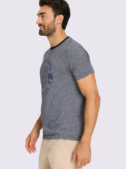 T-shirt empiècement uni à l'encolure