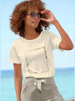 T-shirt encolure ronde avec bords côtes