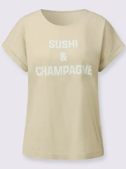 T-shirt à encolure ronde coupe décontractée aux épaules