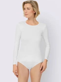 T-shirt à encolure ronde côtes fines