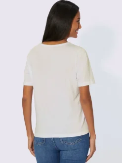 T-shirt à encolure ronde encolure ronde passepoilée