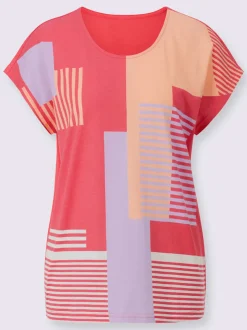 T shirt à encolure ronde et manches décontractées imprimé graphique