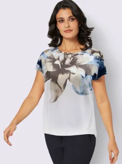 T-shirt à encolure ronde imprimé floral