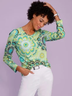 T-shirt à encolure ronde motif coloré