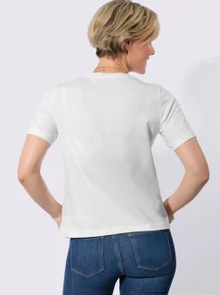 T-shirt à encolure ronde poche poitrine imprimée