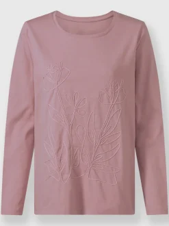 T-shirt à encolure ronde superbe broderie de cordonnet