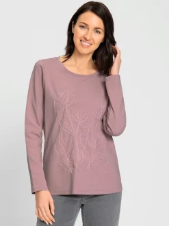 T-shirt à encolure ronde superbe broderie de cordonnet