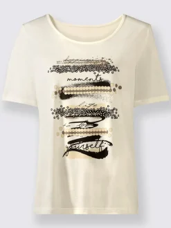 T shirt en coton et manches courtes avec imprimé abstrait