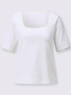 T-shirt en dentelle qualité jersey côtelée facile à entretenir