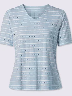 T-shirt en v jacquard en jersey tendance