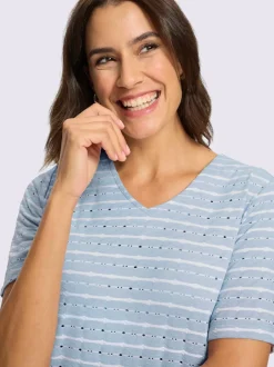 T-shirt en v jacquard en jersey tendance