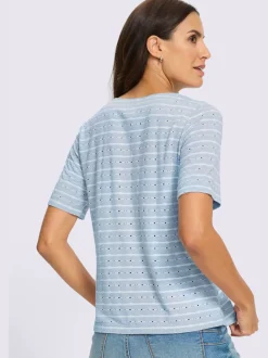 T-shirt en v jacquard en jersey tendance