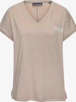 T-shirt en v logo imprimé sur la poitrine