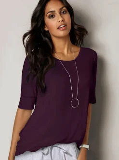 T shirt femme col rond et manches courtes