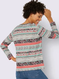 T-shirt femme en motif à rayures