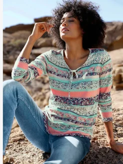 T-shirt femme en motif à rayures