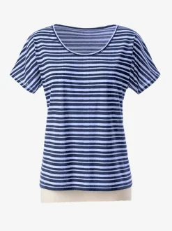 T shirt femme marinière col rond et rayures
