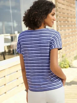 T shirt femme marinière col rond et rayures