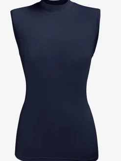 T-shirt femme sans manche à col montant