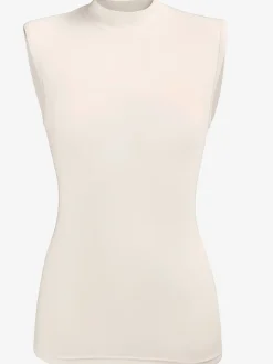T-shirt femme sans manche à col montant