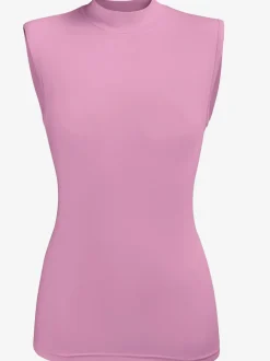 T-shirt femme sans manche à col montant