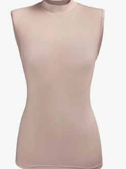T-shirt femme sans manche à col montant