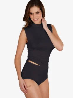 T-shirt femme sans manche à col montant