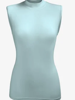 T-shirt femme sans manche à col montant