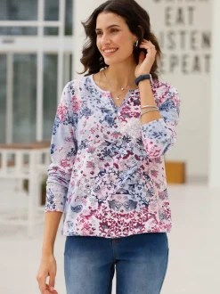 T-shirt imprimé 50% coton et 50% modal