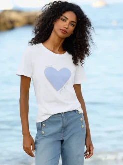 T-shirt imprimé en forme de cœur