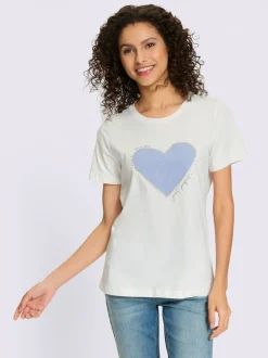 T-shirt imprimé en forme de cœur