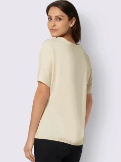 T shirt imprimé floral col rond et manches courtes coton biologique