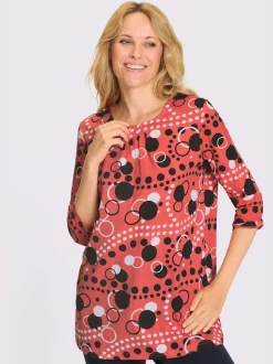 T-shirt long plis affinants à l'encolure