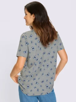 T-shirt long plis affinants à l'encolure