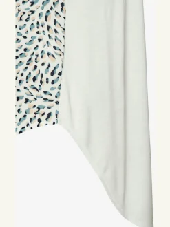 T-shirt long t-shirt à encolure en v avec bordure