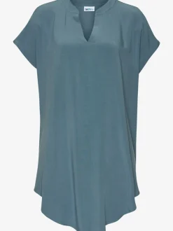 T-shirt long t-shirt à encolure en v avec bordure