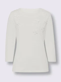 T-shirt à manches 3/4 applications florales