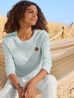 T-shirt à manches 3/4 50% coton et 50% modal
