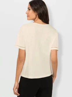 T-shirt à manches courtes avec dentelle